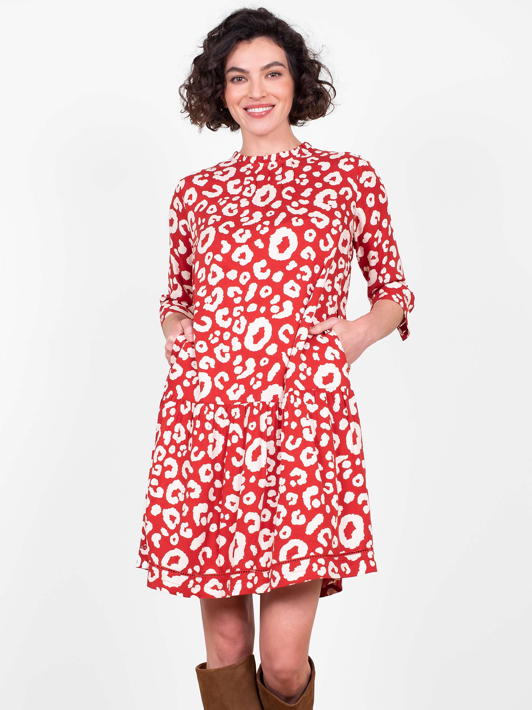 Brakeburn Leopard Print Dress, Orange/Multi at John Lewis & Partners