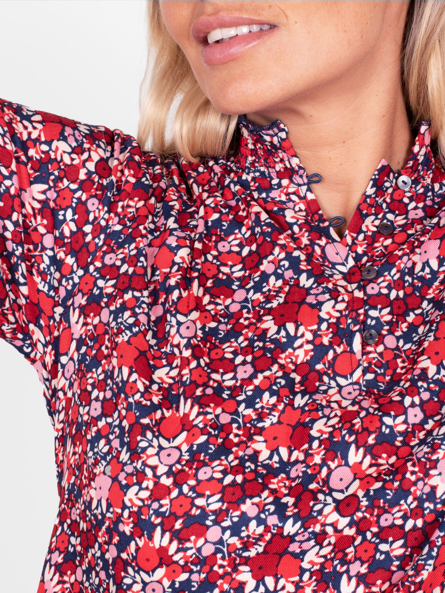 Brakeburn Mixed Berry Floral Print Blouse, Red/Multi at John Lewis ...