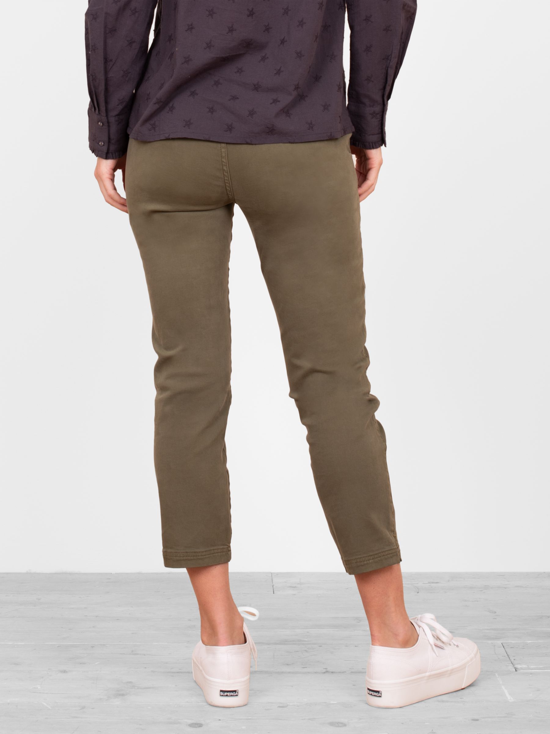 Brakeburn Blake Crop Trousers, Green at John Lewis & Partners