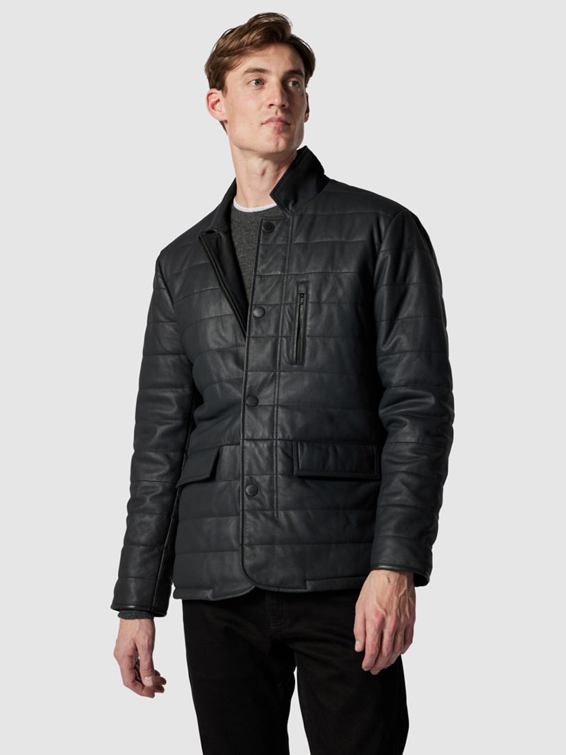 Rodd & Gunn Ashwell Leather Jacket, Onyx at John Lewis & Partners