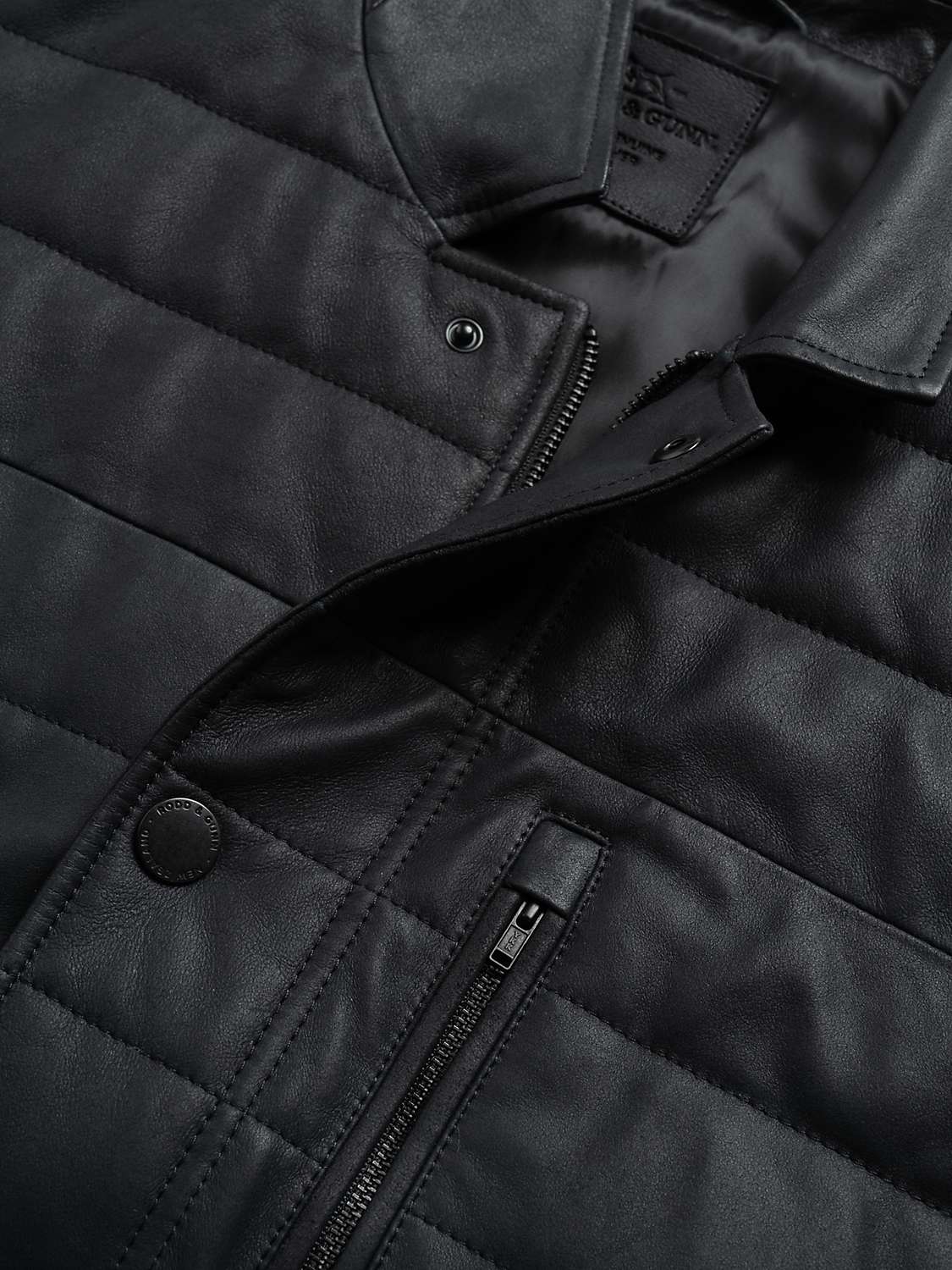 Buy Rodd & Gunn Ashwell Leather Jacket, Onyx Online at johnlewis.com