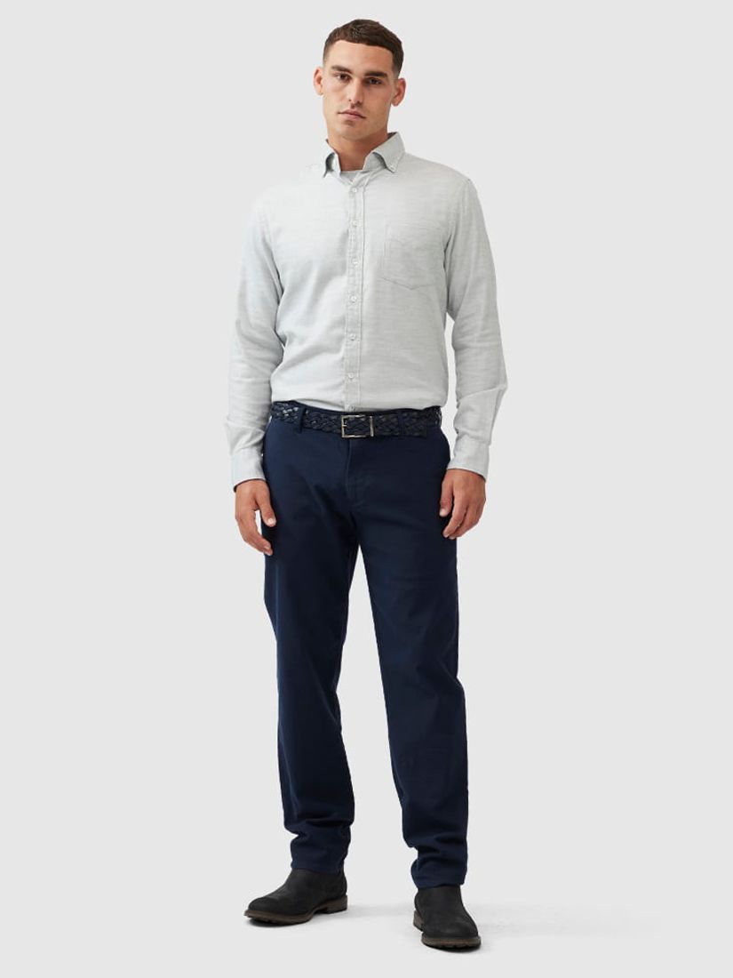 Rodd & Gunn Barhill Long Sleeve Sports Fit Cotton Blend Shirt, Ash, XS