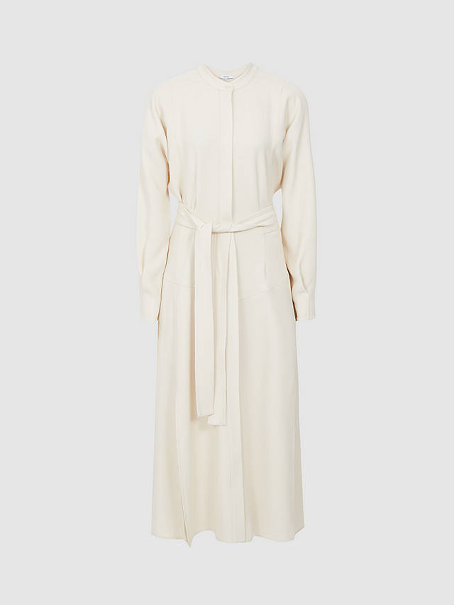 Reiss Darcy Belted Midi Shirt Dress, Neutral at John Lewis & Partners
