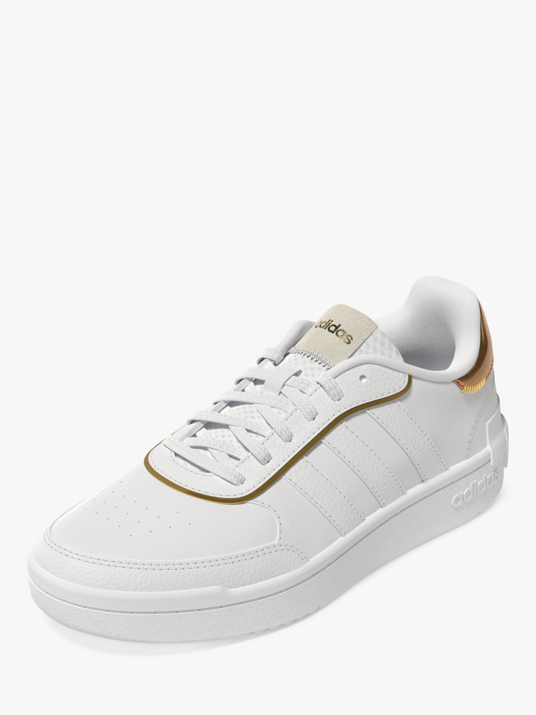 adidas Postmove Trainers, White/Matte Gold at John Lewis Partners