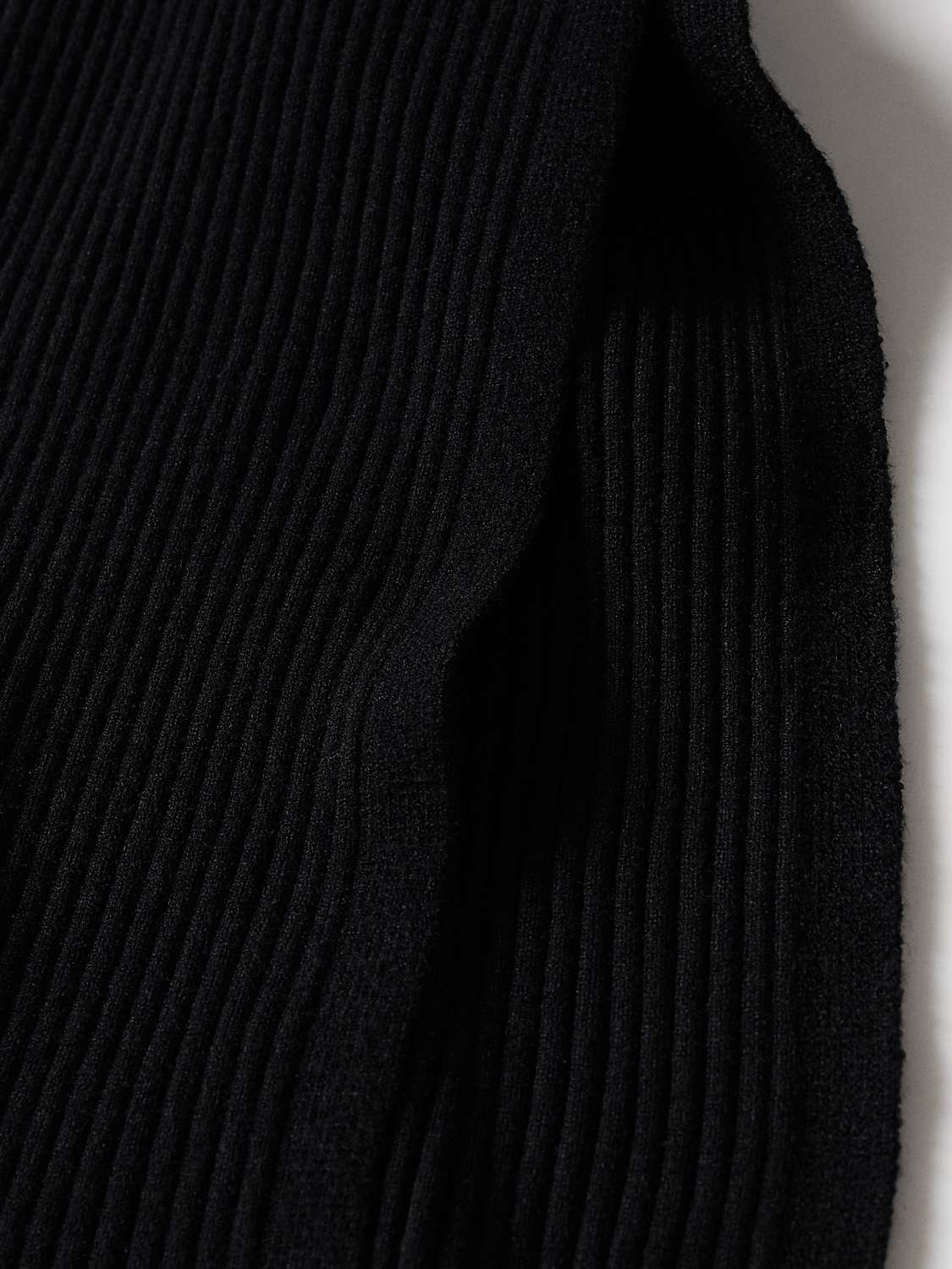 Mango Golatev Ribbed Mini Dress, Black at John Lewis & Partners