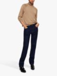 Mango Lucas Roll Neck Cashmere Blend Jumper, Brown