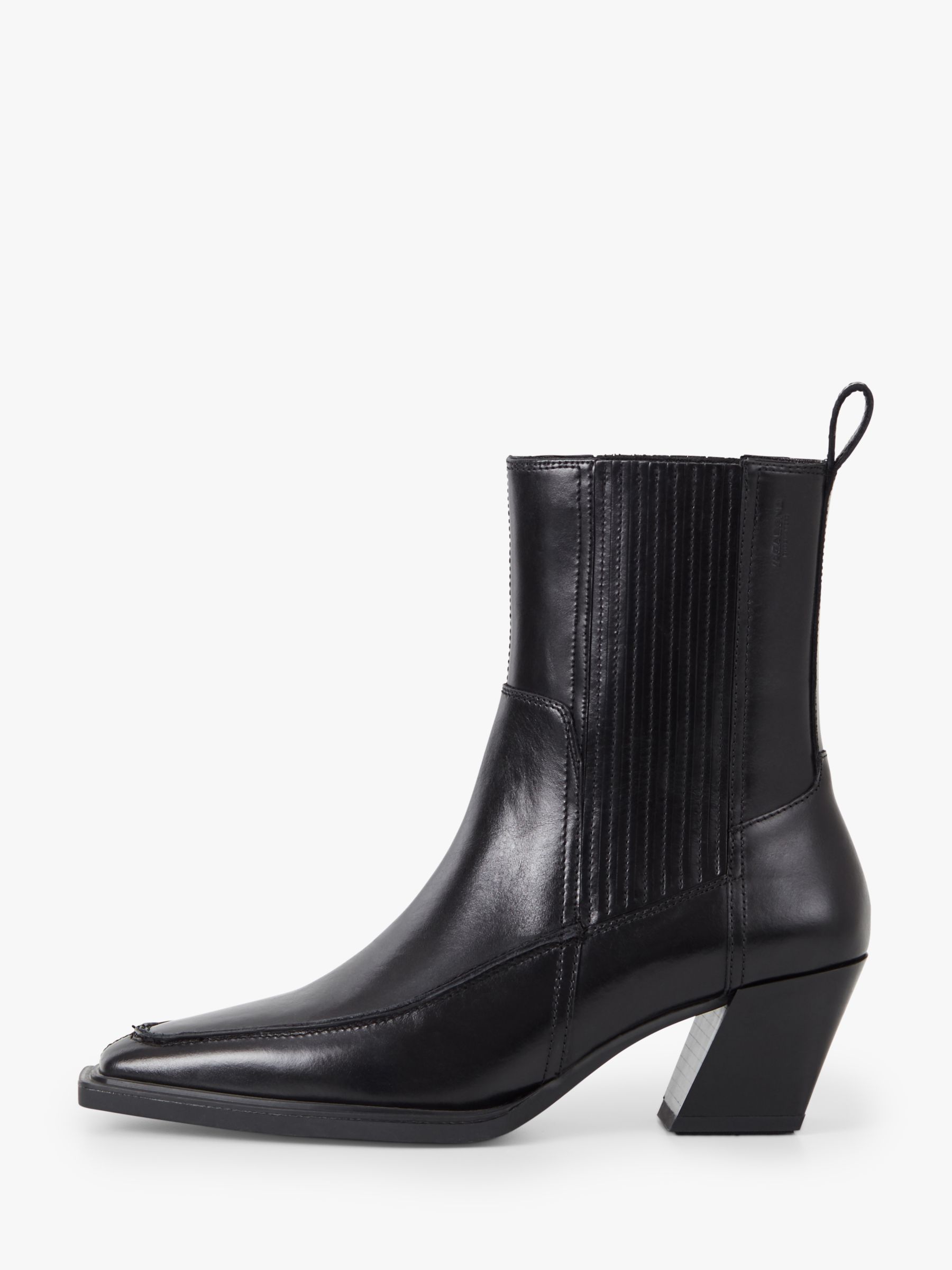 Vagabond Shoemakers Alina Block Heel Leather Western Boots, Black at ...