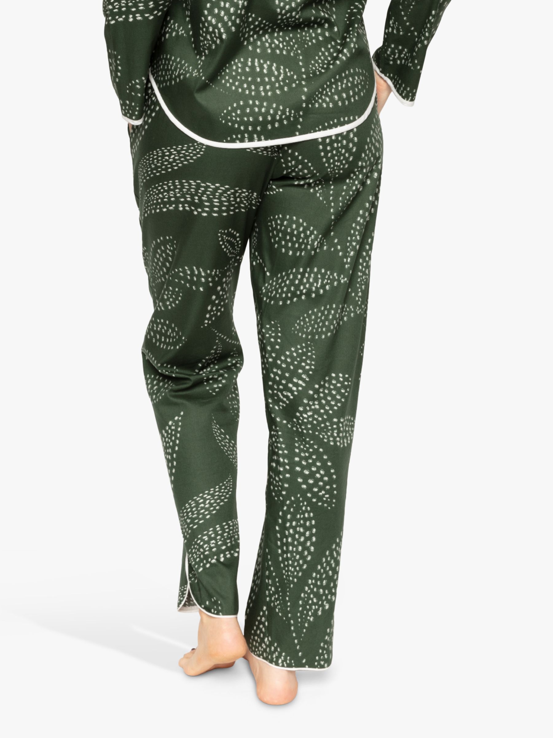 Buy Cyberjammies Imogen Leaf Print Pyjama Bottoms, Khaki Online at johnlewis.com