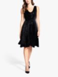 HotSquash Sequin Velvet Dress, Black