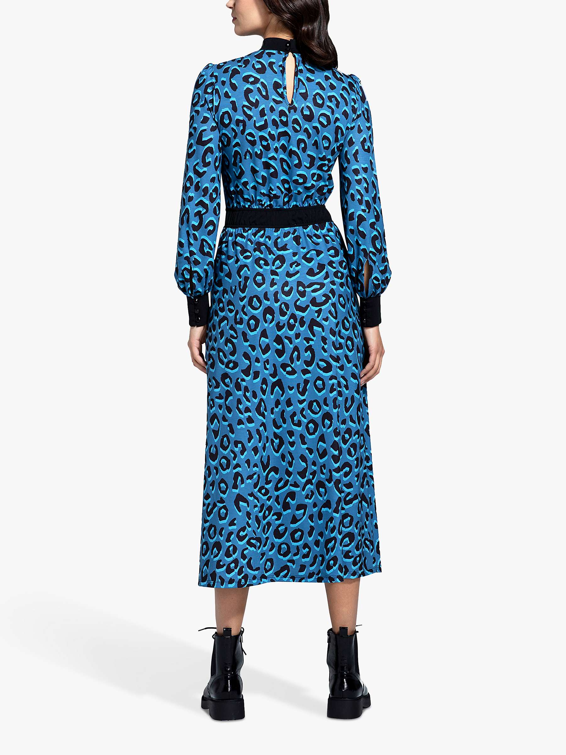Buy HotSquash Leopard Print Panelled Midi Dress, Ice Blue Online at johnlewis.com