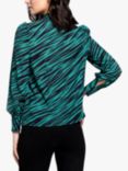 HotSquash Zebra Print Smart Blouse, Lawn/Multi