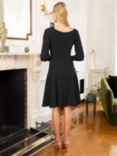 HotSquash Blouson Sleeve Flare Dress, Black