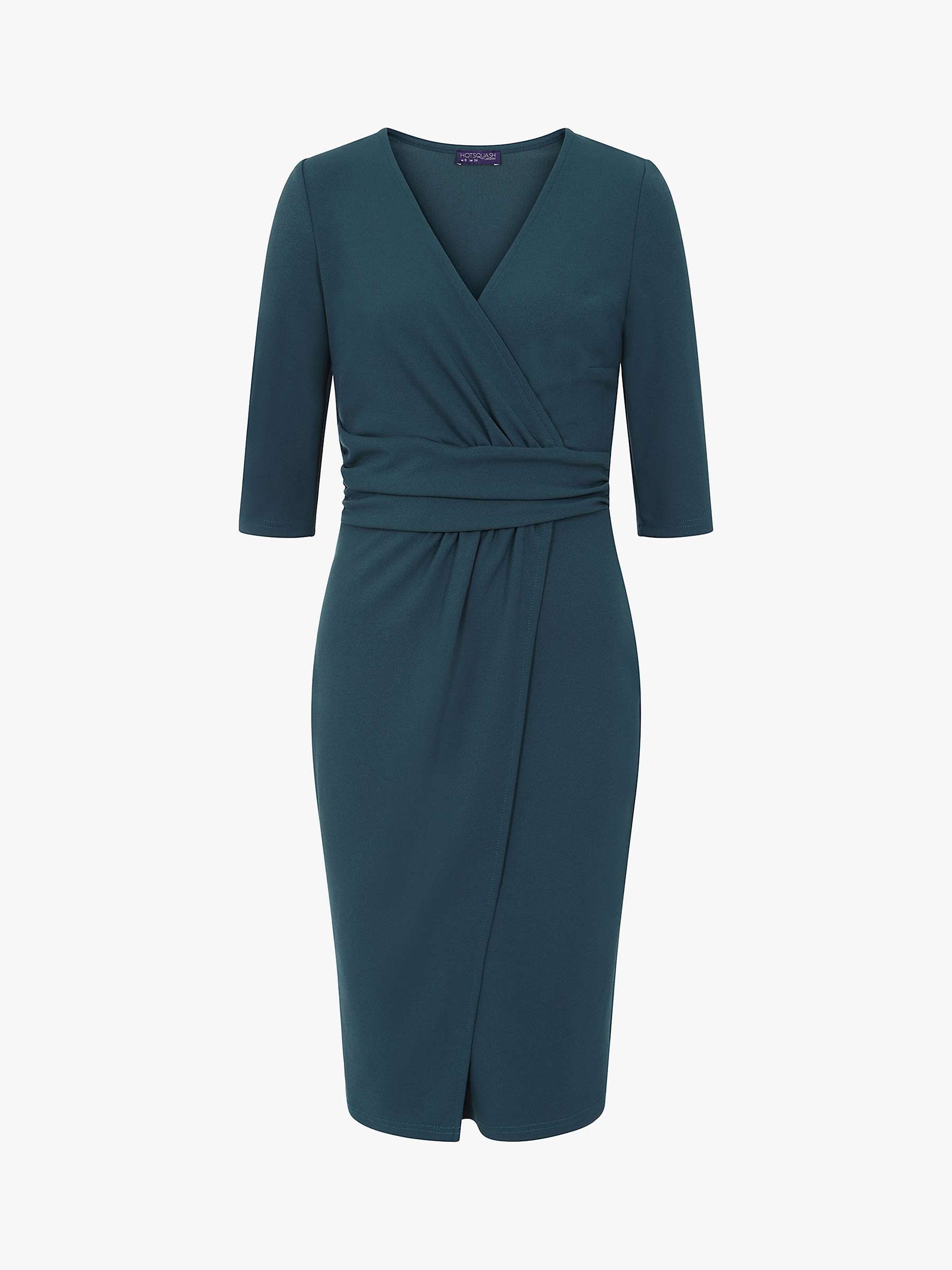 Buy HotSquash Ascot Mock Wrap Dress, Woodland Teal Online at johnlewis.com