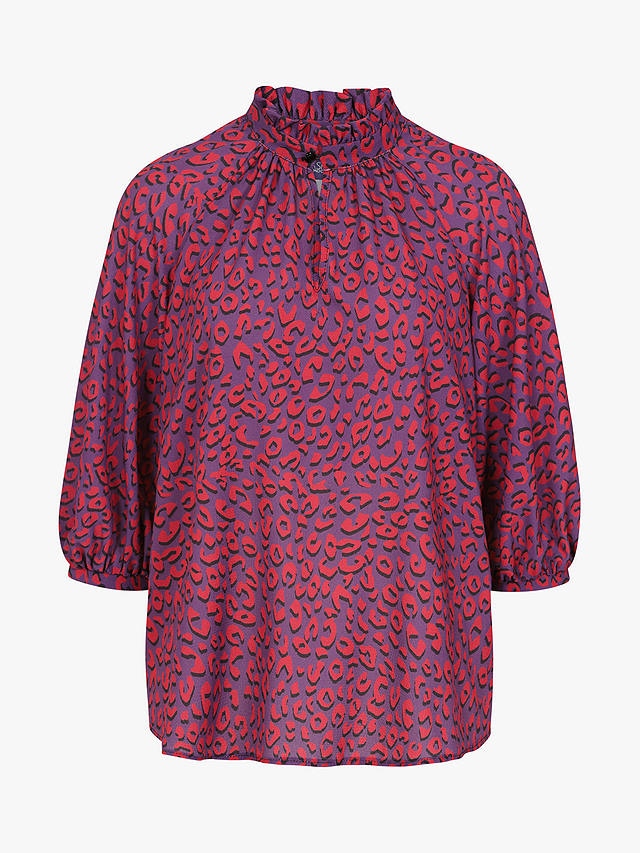 HotSquash Leopard Print Blouse, Purple