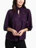 HotSquash Abstract Print Blouse, Damson