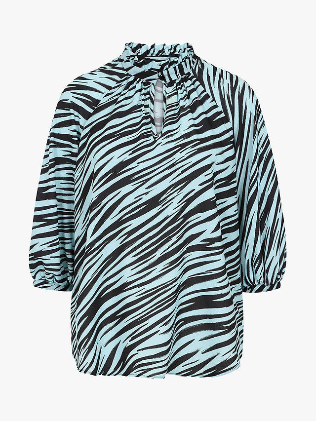 HotSquash Zebra Print Blouse, Ice Blue