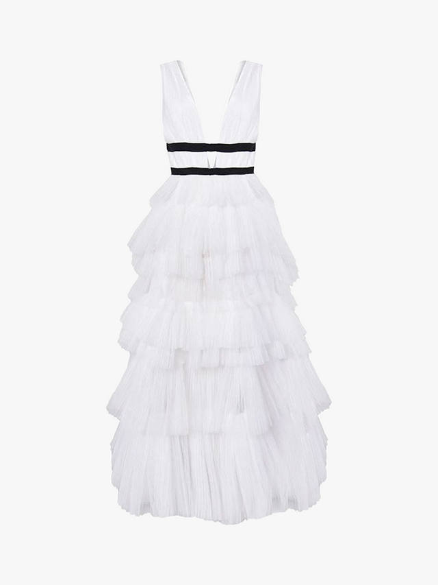 True Decadence Tiered Tulle Maxi Dress, White