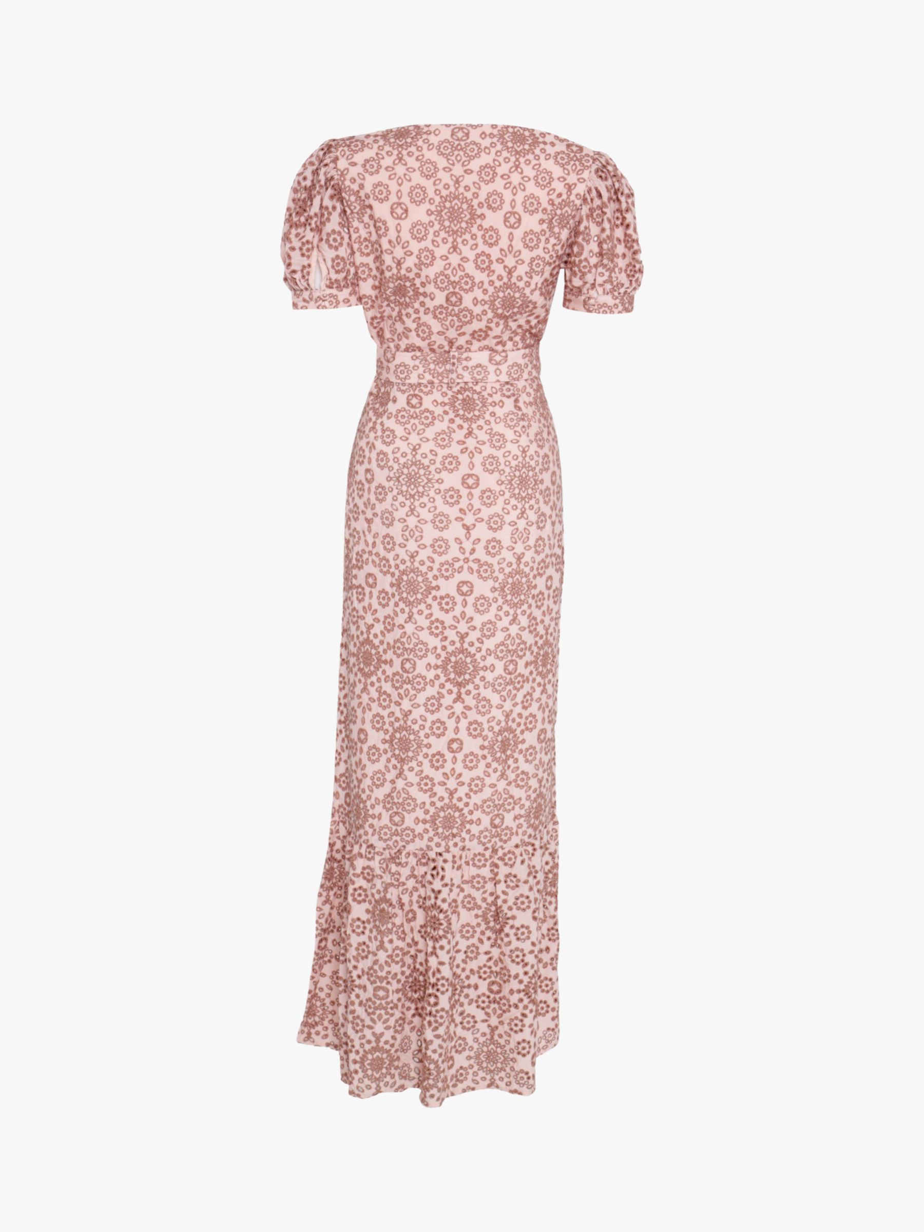 True Decadence Broderie Maxi Dress, Nude Tan