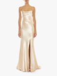 True Decadence Backless Satin Maxi Dress, Champagne