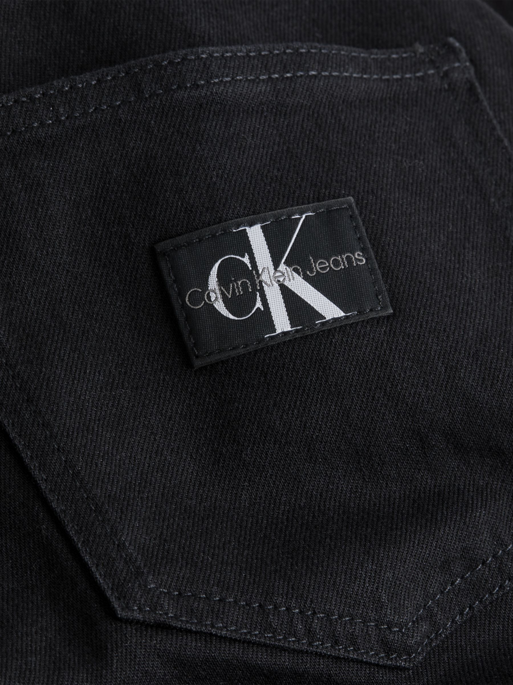 Calvin Klein Mom Fit Cropped Jeans, Black Denim Rinse, 26
