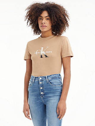 Calvin Klein Jeans Gradient T-Shirt, Timeless Camel, XXS