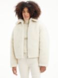 Calvin Klein Sherpa Cropped Jacket, Eggshell