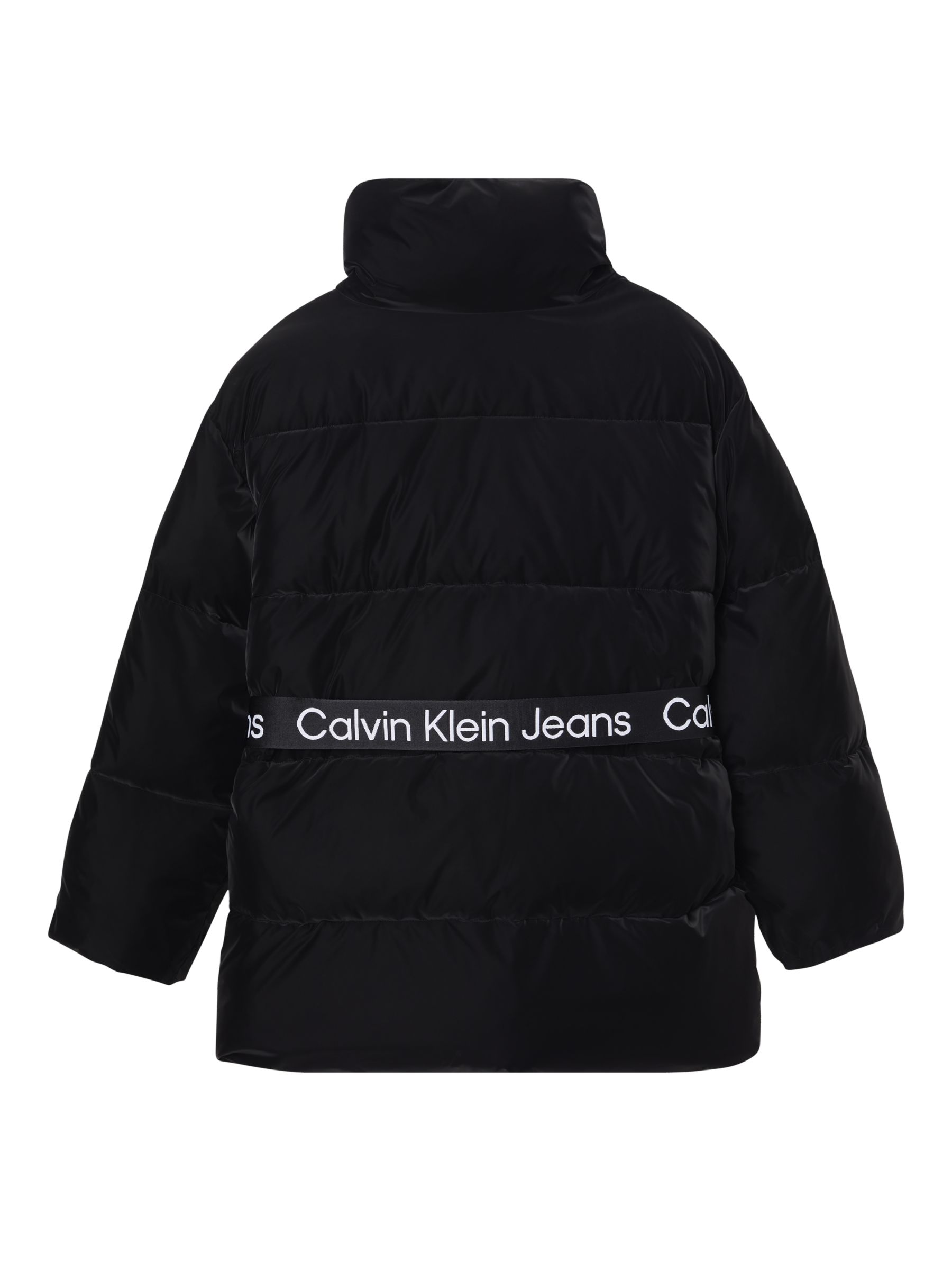 Buy Calvin Klein Soft Touch Belted Puffer Coat, Black Online at johnlewis.com