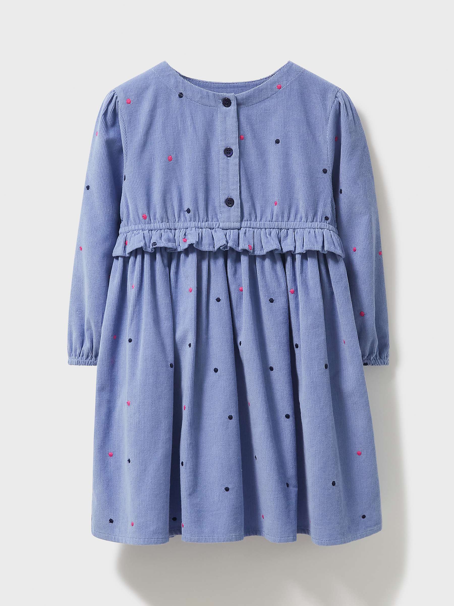 Buy Crew Clothing Kids' Embroidered Spot Dress, Navy Blue Online at johnlewis.com