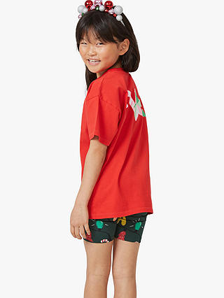 Cotton On Kids' Fa La La Cotton T-Shirt, Red