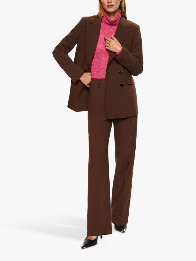 Mango Greta Suit Trousers, Medium Brown, 10