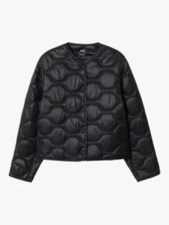 Mango Carrot Quilted Jacket, Black, L