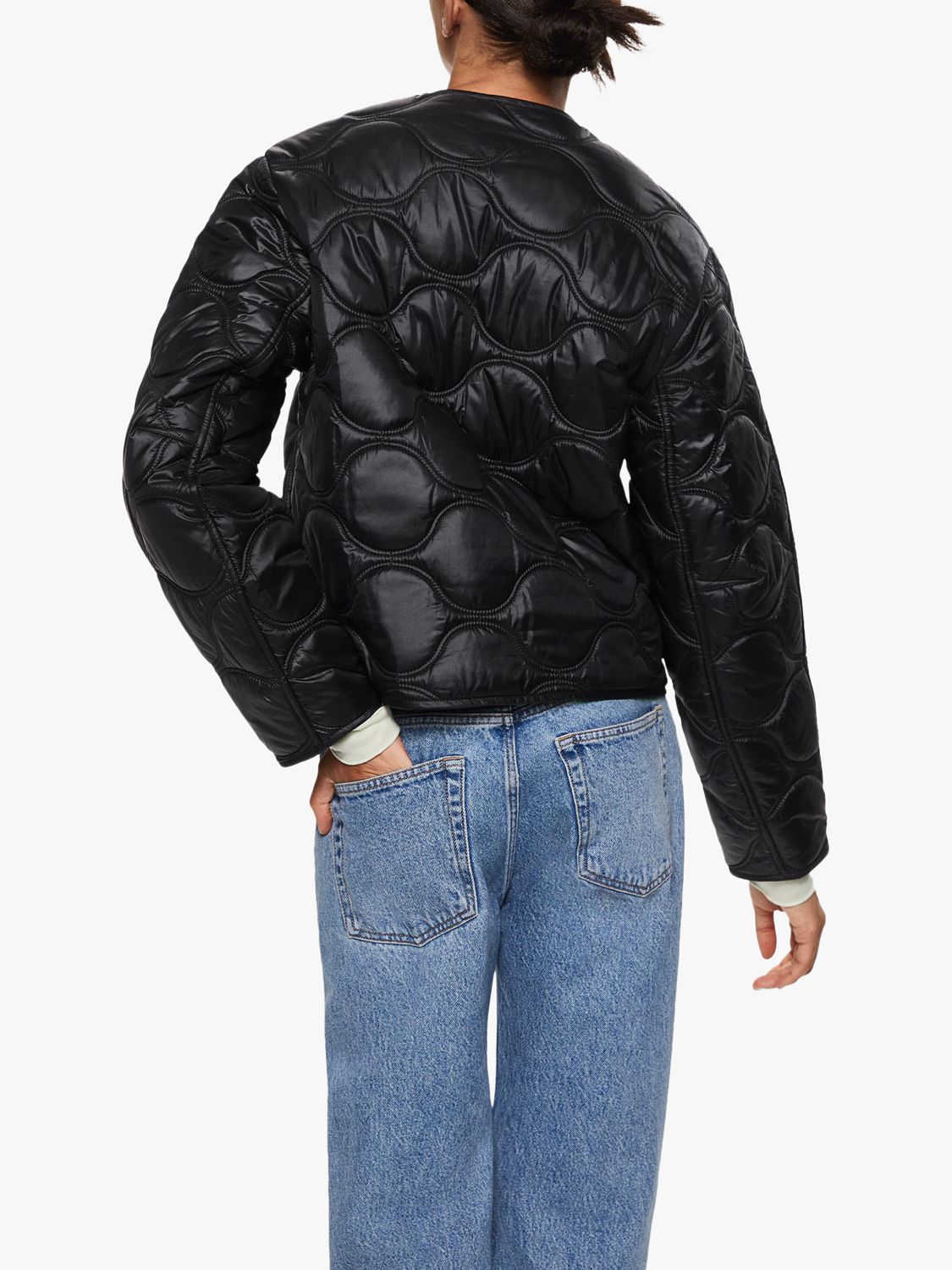 Mango Carrot Quilted Jacket, Black, L