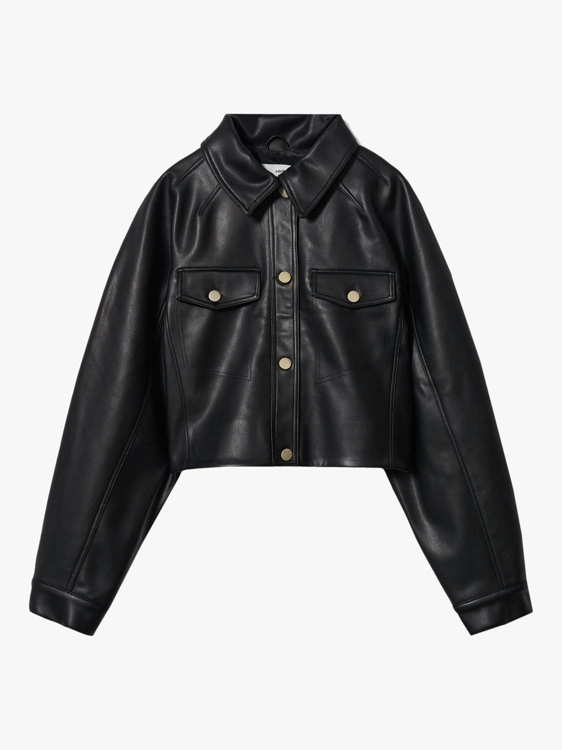 Mango Masha Faux Leather Jacket, Black, S