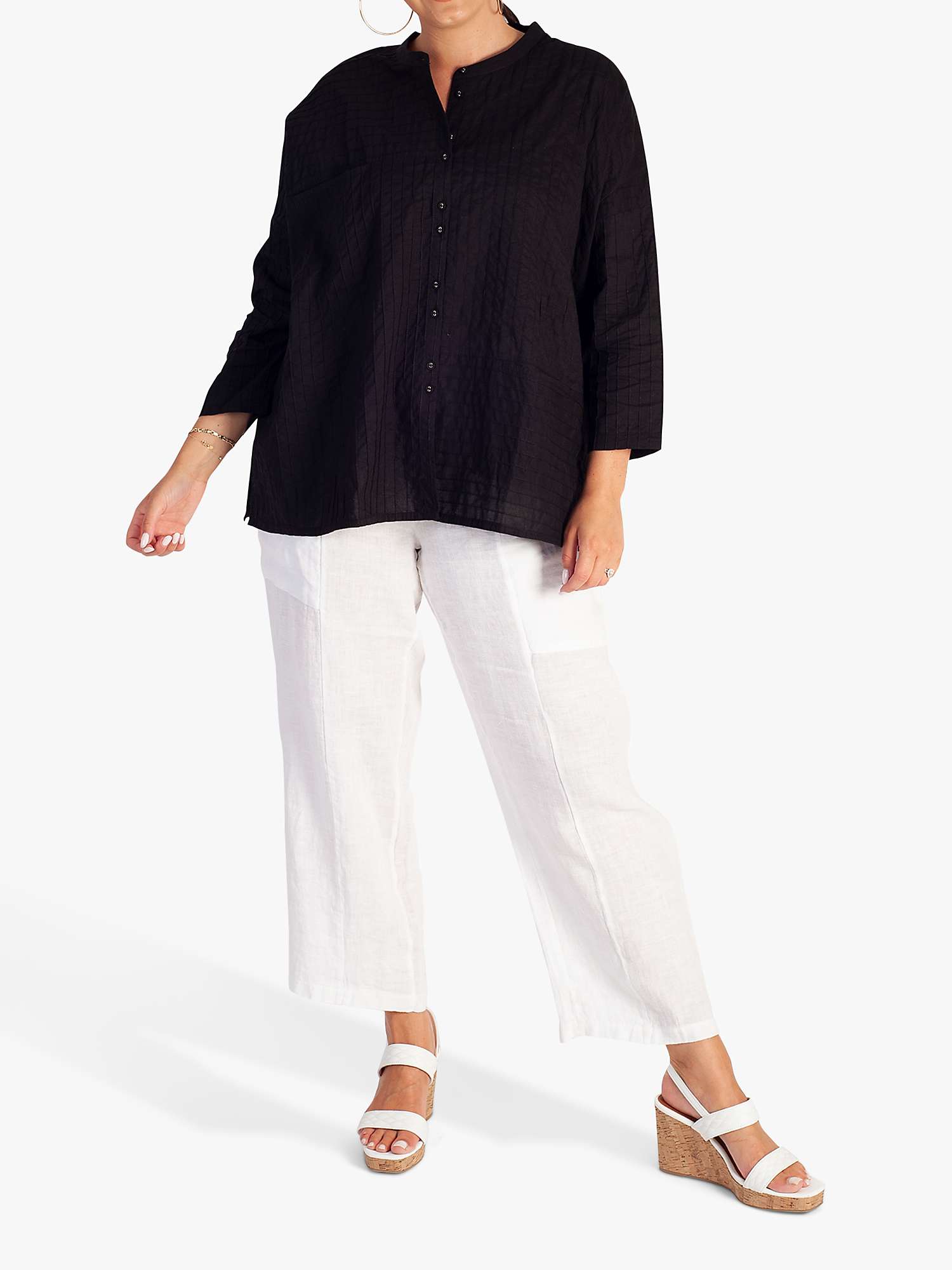 Buy chesca Collarless Textured Shirt Online at johnlewis.com