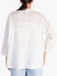 chesca Collarless Textured Shirt, White