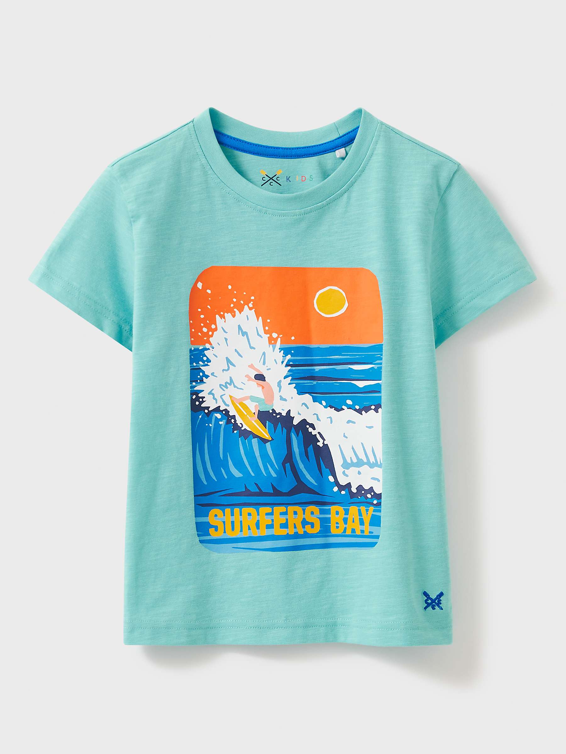 Buy Crew Clothing Kids' Surfer's Bay T-Shirt, Turquoise Online at johnlewis.com