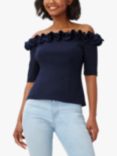 Adrianna Papell Crepe Rosette Top, Midnight