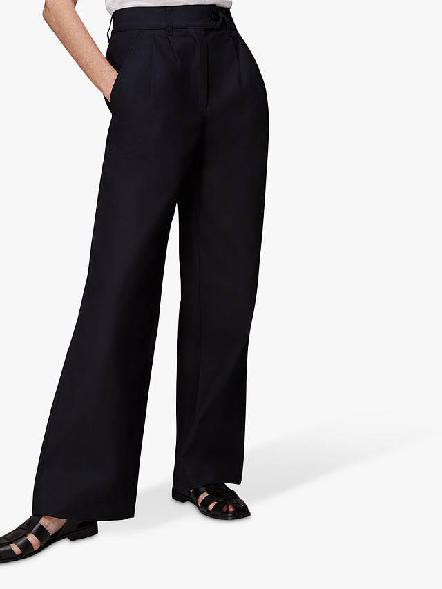 Whistles Robyn Wide Leg Trousers, Black