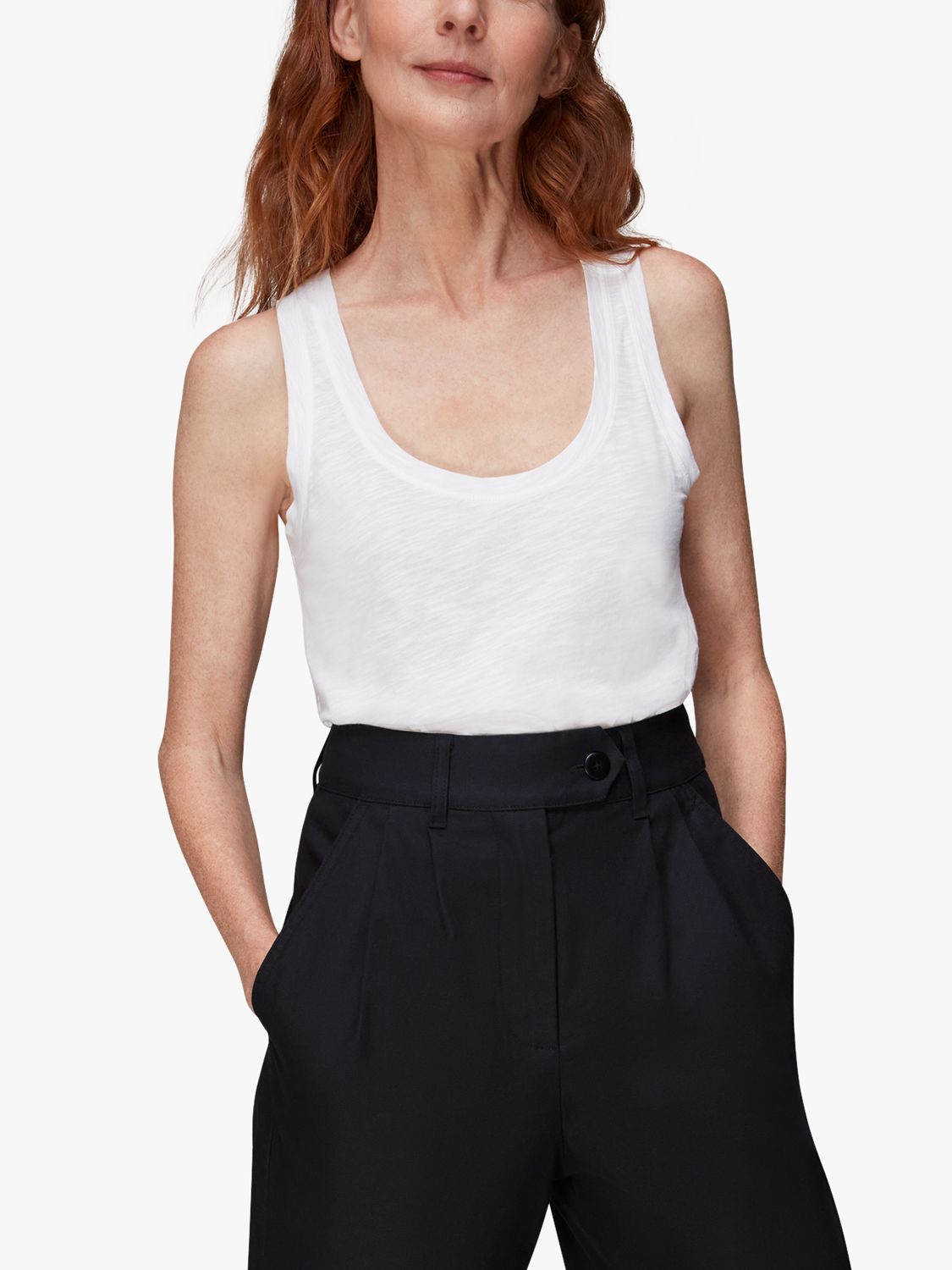 Buy Whistles Robyn Wide Leg Trousers, Black Online at johnlewis.com