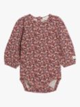 Newbie Baby Floral Printed Bodysuit, Marron