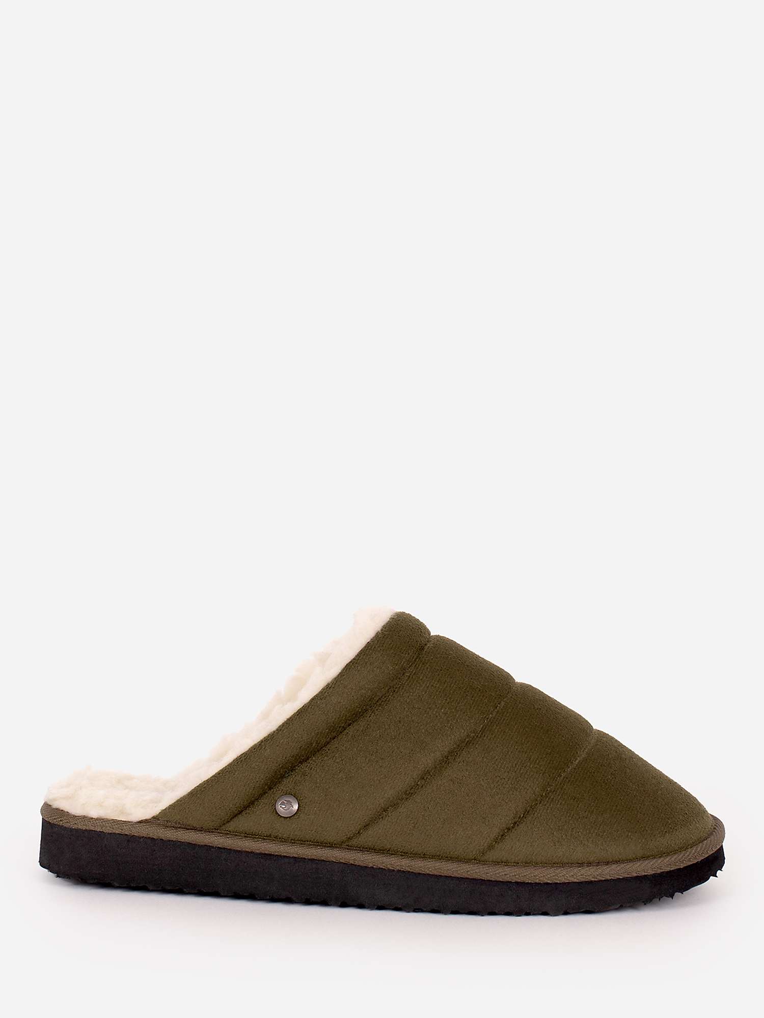 Brakeburn Quilted Backless Slippers, Green at John Lewis & Partners