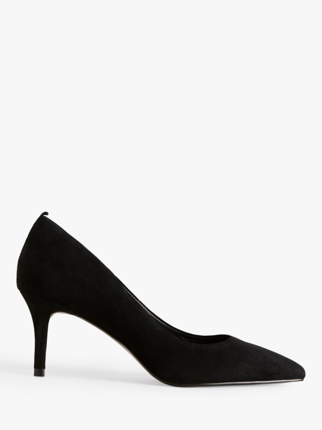 Boden Classic Suede Court Shoes, Black, 4