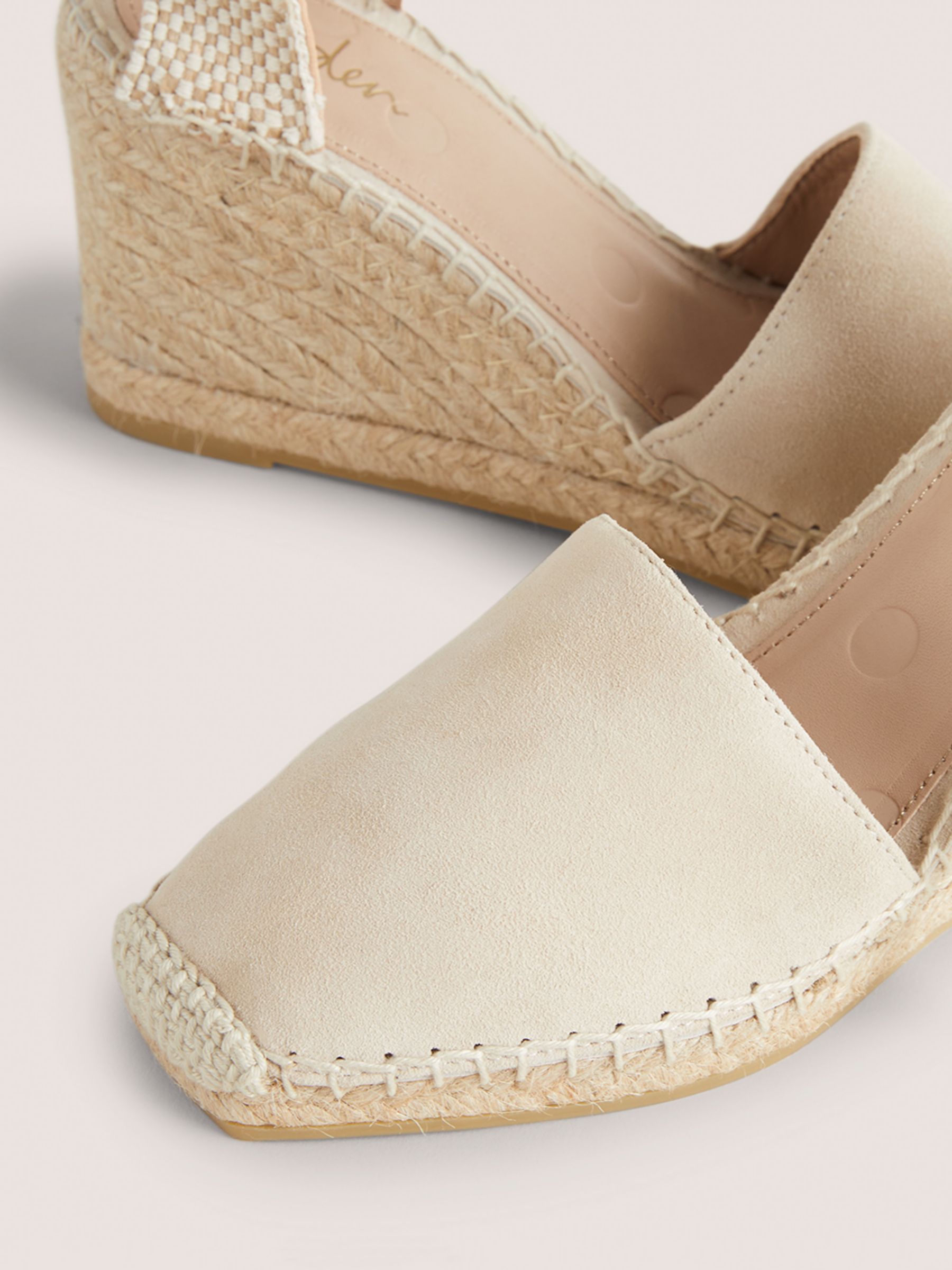 Boden Modern Suede Wedge Espadrilles, Oatmeal at John Lewis & Partners
