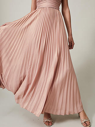 Phase Eight Collection 8 Nelly Pleated Maxi Dress, Pink Champagne