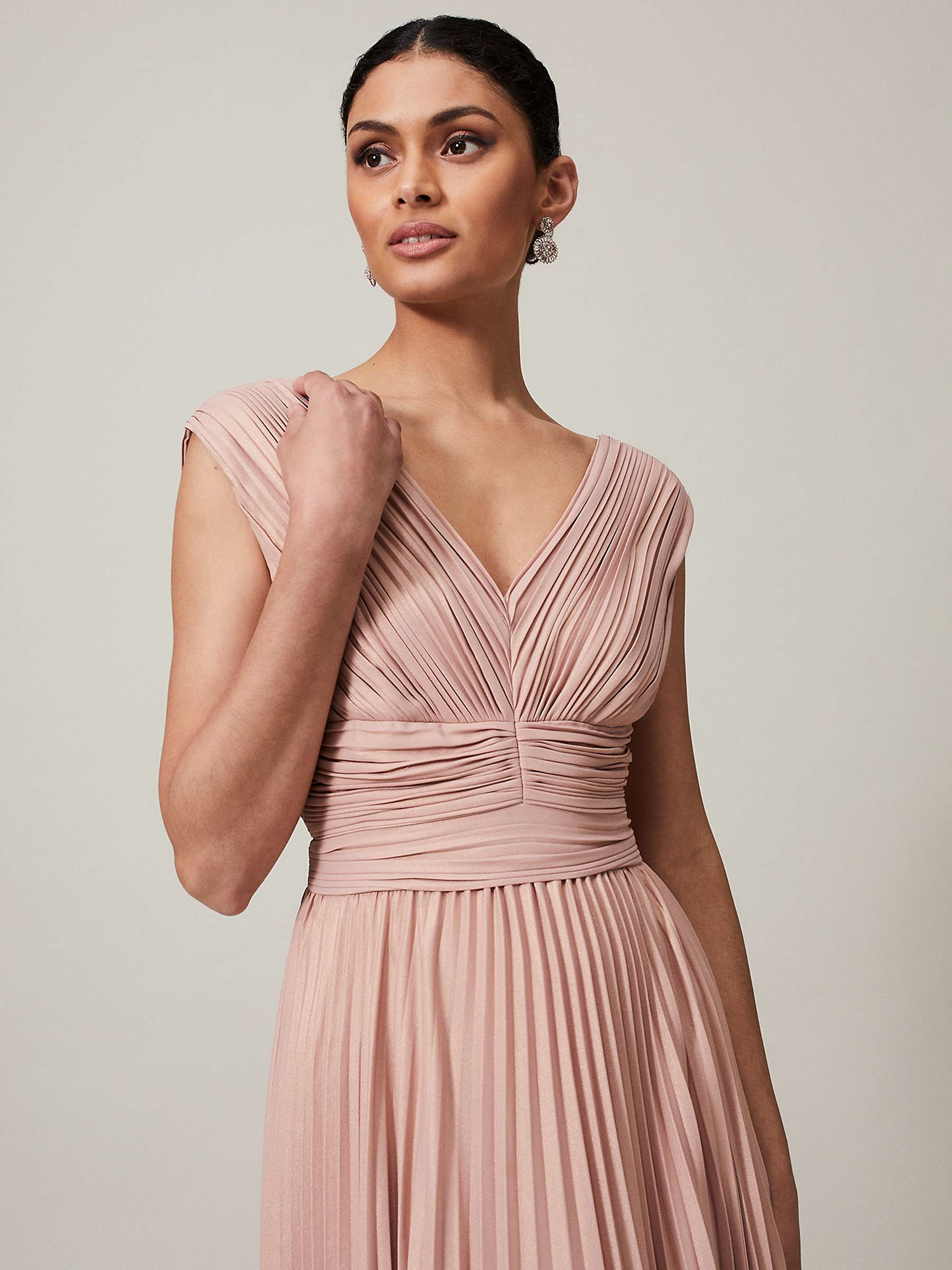 Buy Phase Eight Collection 8 Nelly Pleated Maxi Dress, Pink Champagne Online at johnlewis.com
