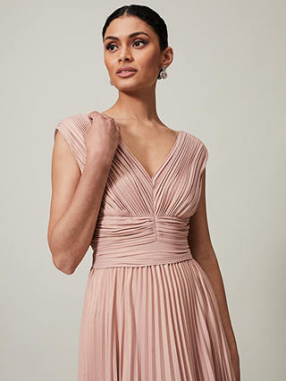 Phase Eight Collection 8 Nelly Pleated Maxi Dress, Pink Champagne