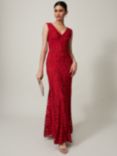 Phase Eight Collection 8 Marigold Tapework Lace Maxi Dress, Scarlet, Scarlet