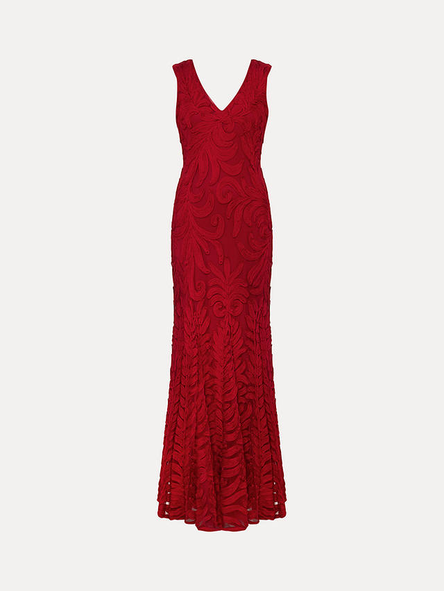 Phase Eight Collection 8 Marigold Tapework Lace Maxi Dress, Scarlet