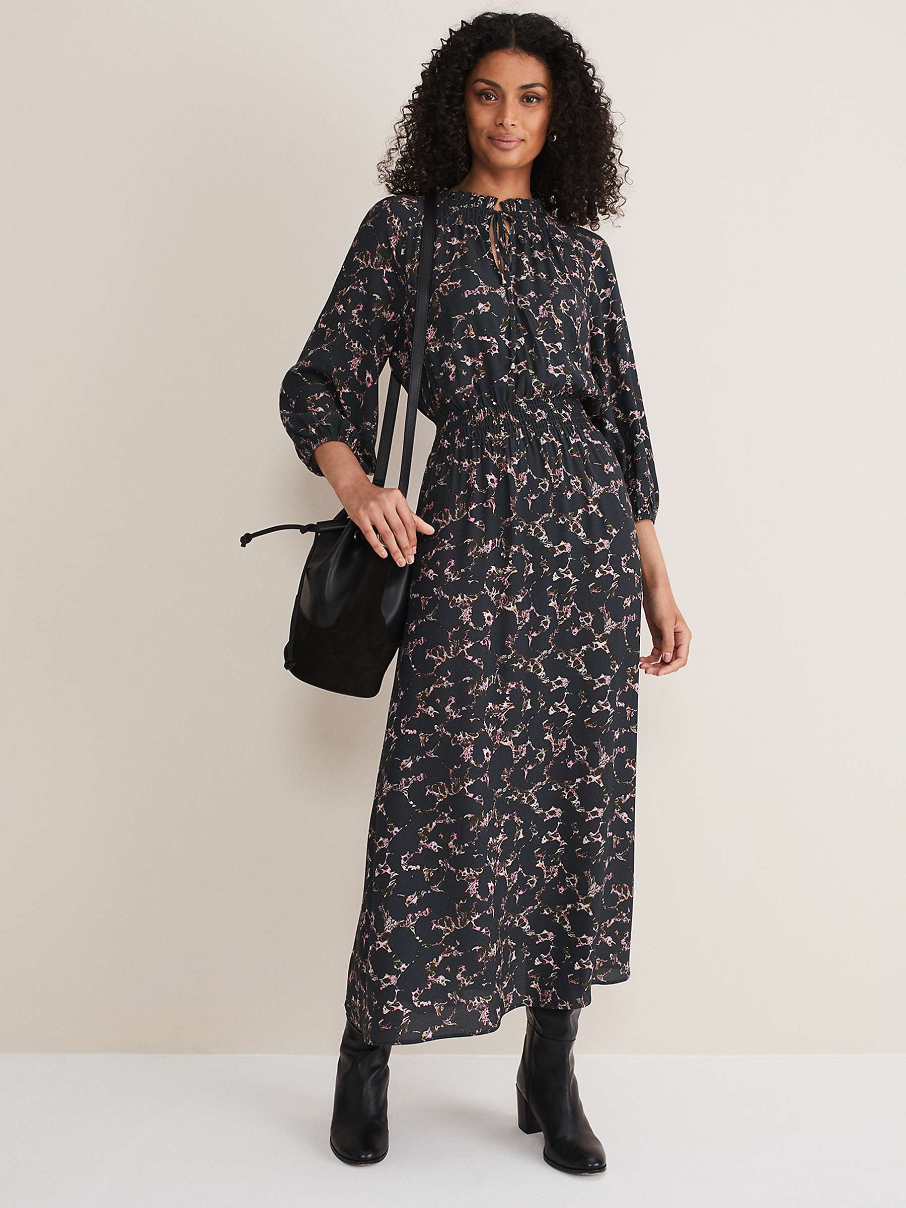 Buy Phase Eight Phillipa Marble Maxi Dress, Carbon/Multi Online at johnlewis.com