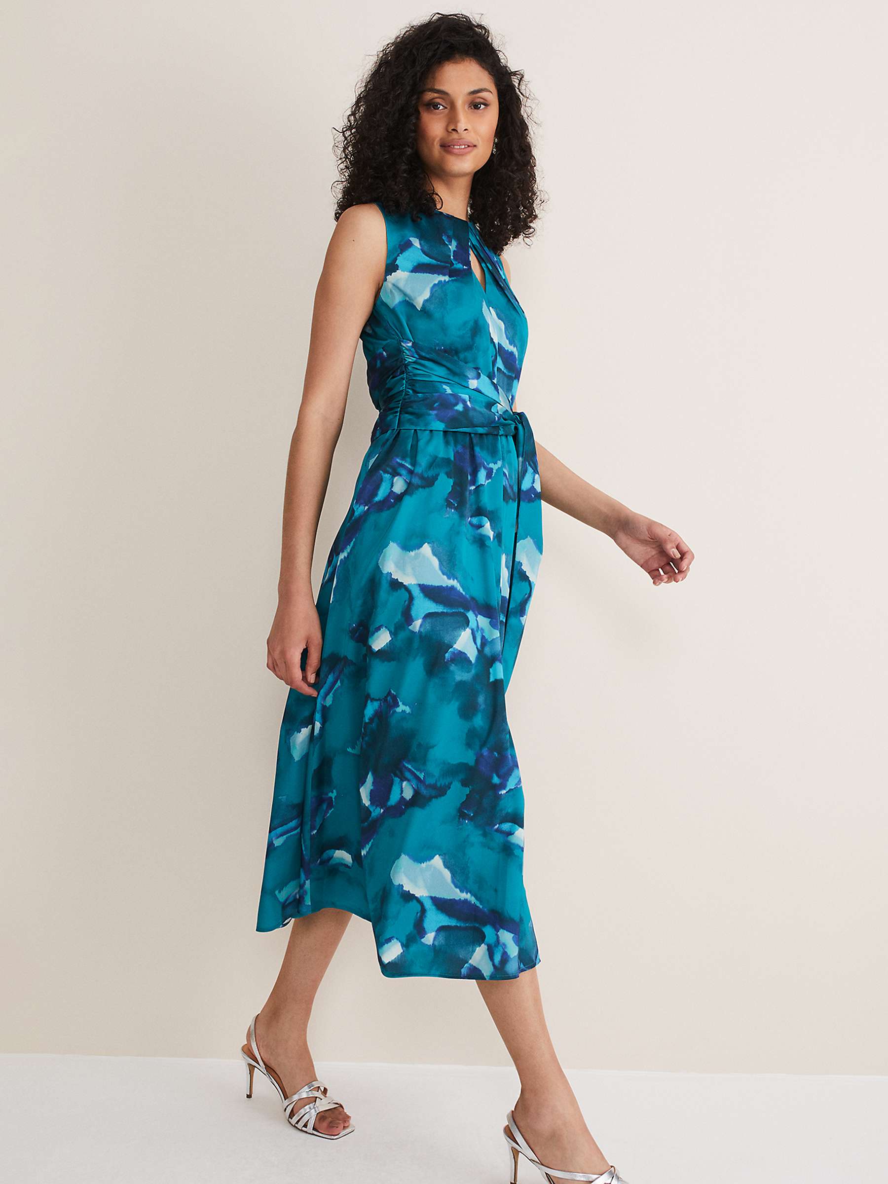 Buy Phase Eight Corrin Abstract Print Midi Dress, Malachite/Multi Online at johnlewis.com